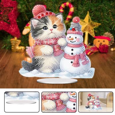 Acrylic Cute Cartoon Diamond Painting Tabletop Ornaments Kit Table Top Diamond Painting Ornament Kits Home Bedroom Decoration