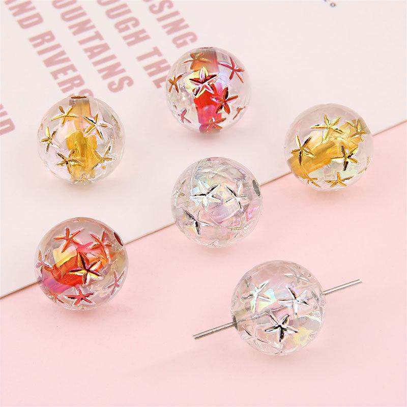 

Retro Japanese Gold-Plated Silver Star Resin Beads for DIY Earrings