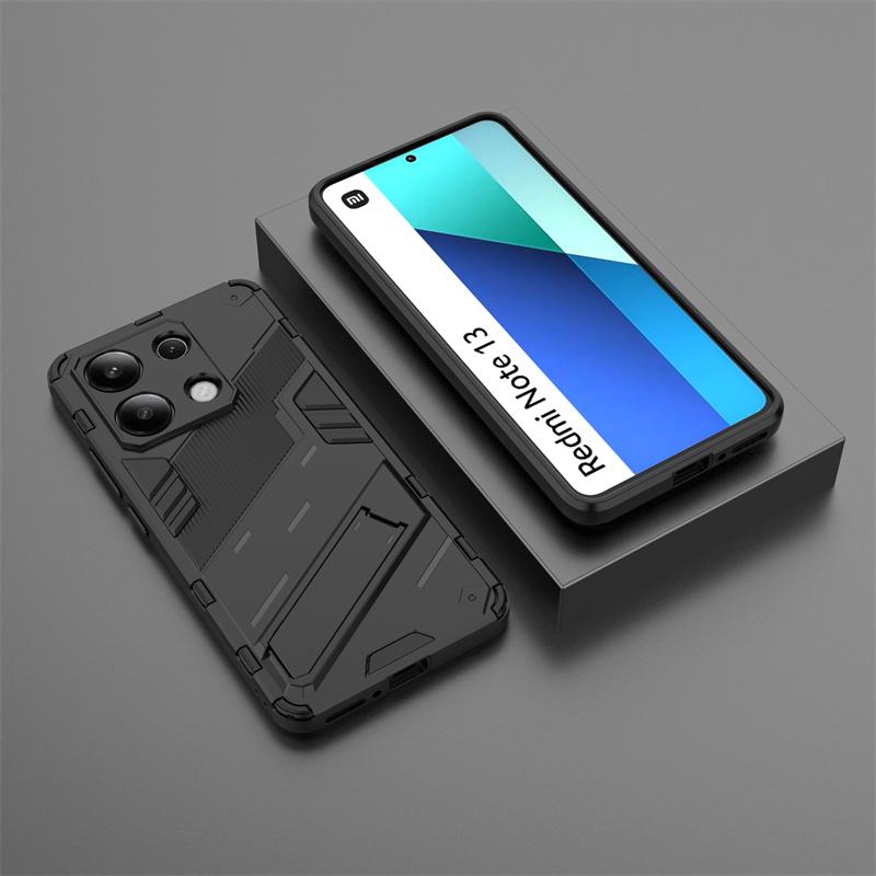 For Xiaomi Redmi Note 13 4G Case Car Magnetic Stand Shockproof Armor Phone Case for Redmi Note13 4G Global Back Cover Fundas
