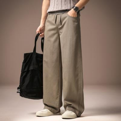High-end American Simple Tooling Wide-leg Casual Pants Men's Summer Thin Loose Tencel Pendant Versatile Straight-leg Pants
