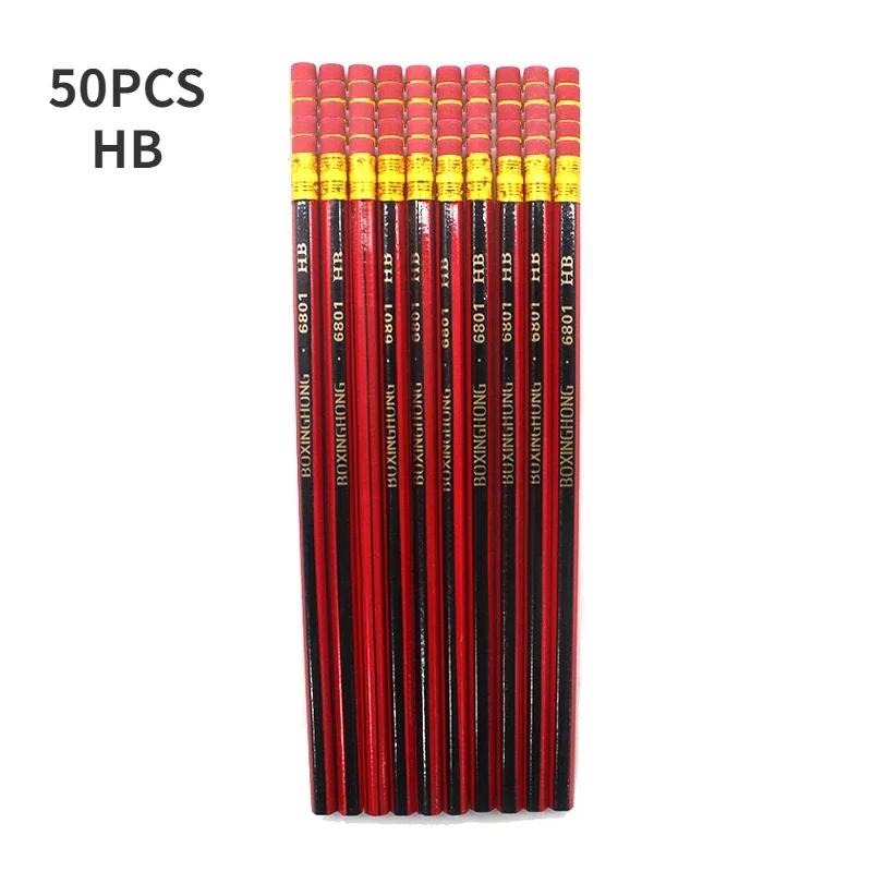 10-50 bucăți creion pentru schiță, creioane din lemn de plumb, creion HB cu radieră pentru copii, creion de desen pentru școală, birou, papetărie