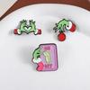 Green Monster Heart Hands Enamel Pin Animated Characters Merry Christmas Brooches Lapel Badge Fashion Jewelry Gifts for Friends