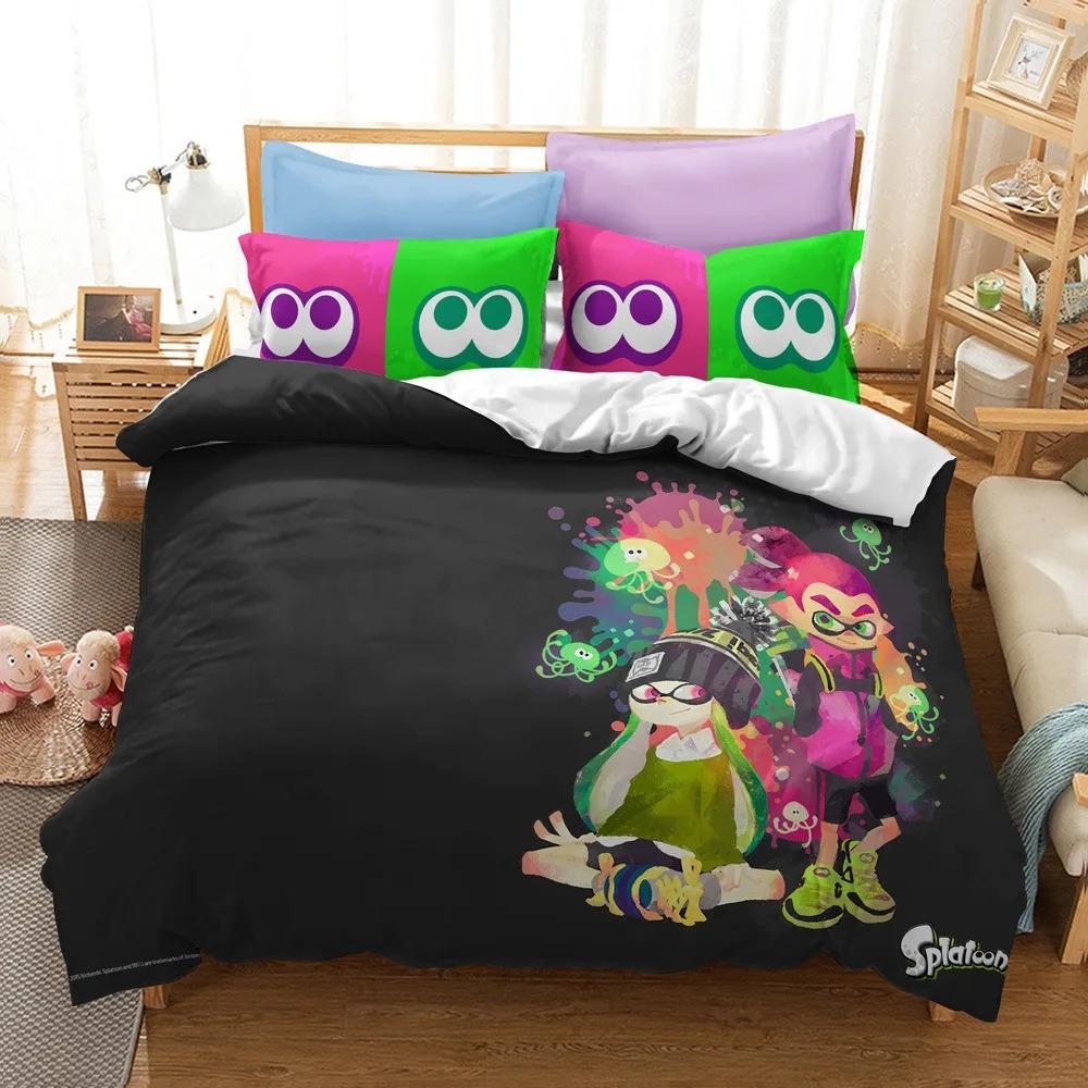 Comforter Cartoon Game New Fashion Design Bedding Set Splatoons Girls Boys Adult Bedding