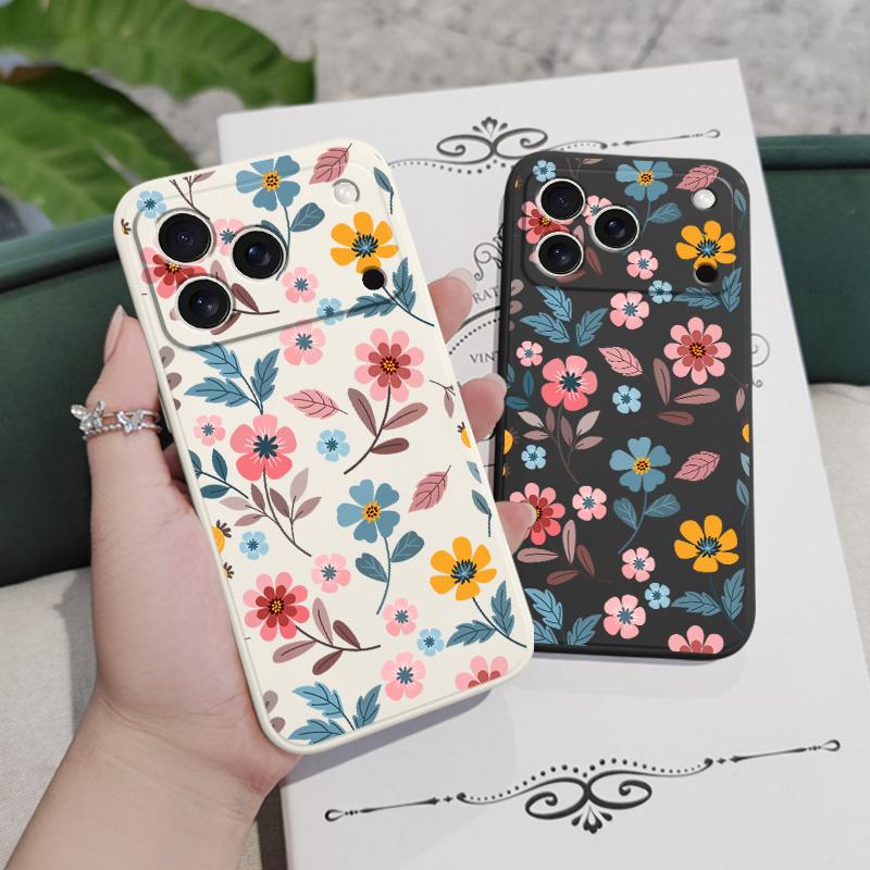 Flowerstalk Flower Phone Case For iPhone 17 Air 16 16e 15 14 13 Pro Max Plus Mini Liquid Silicone Soft Cover