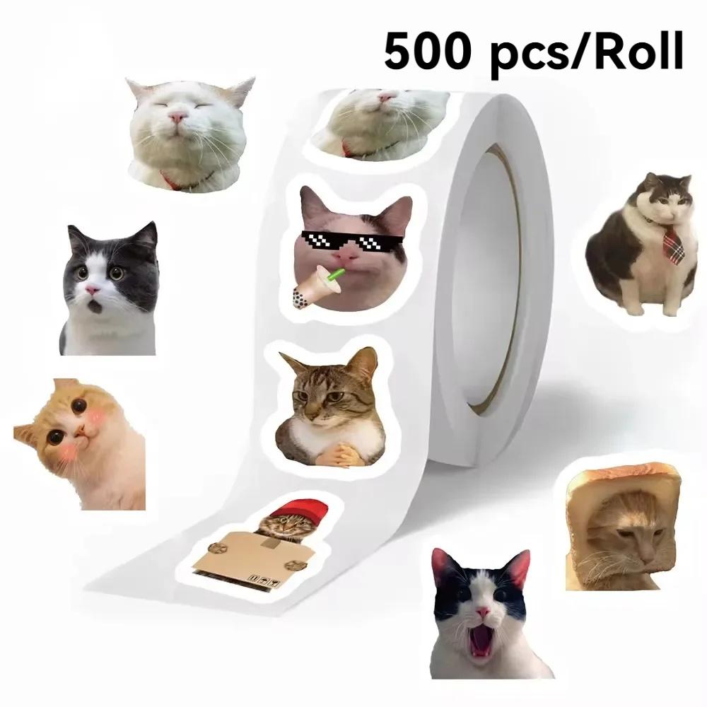 

500PCS/Roll Funny Cats Cartoon Graffiti Waterproof Stickers DIY Phone Laptop Notebook Guitar Suitcase Decals Cute Cat Stickers