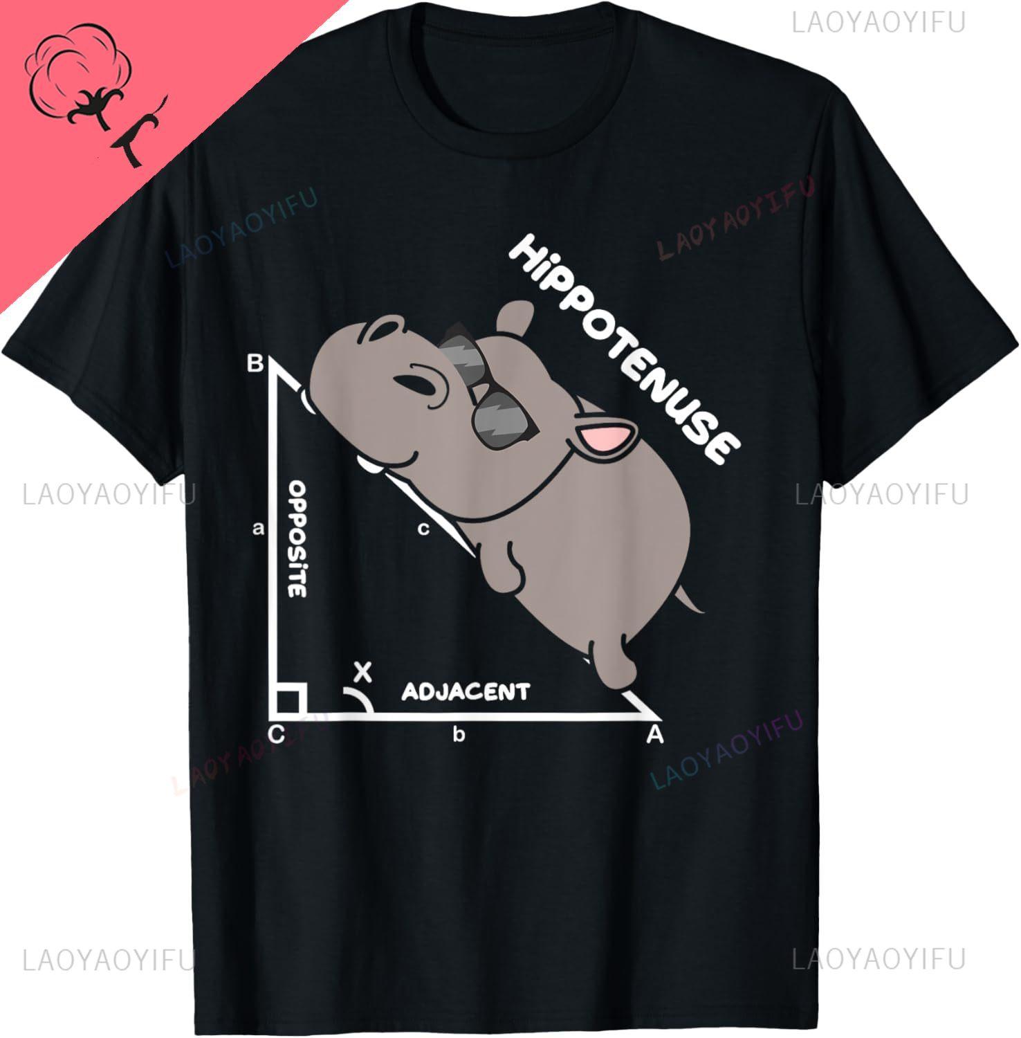 Funny Geometry Hypotenuse Math Mathematics Teacher TShirt Cotton Print Original Design Gifts T Shirts Customizable Camiseta S