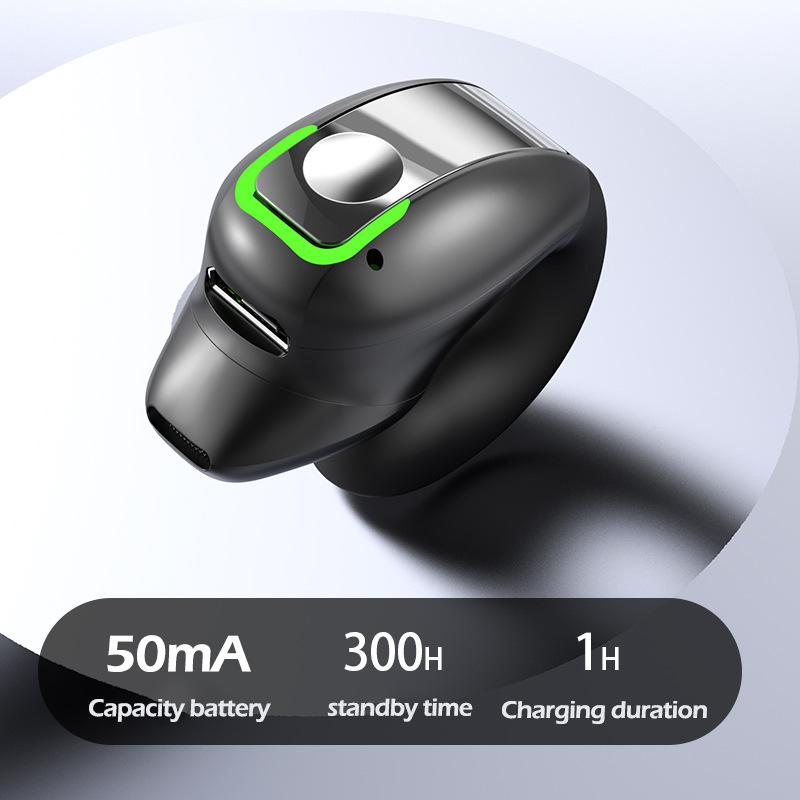 Headset With Microphone Bluetooth 5.3 Ear Clip Headphone Tws Wireless Earphone Single In-Ear Hd Hifi Stereo Touch Control Sports