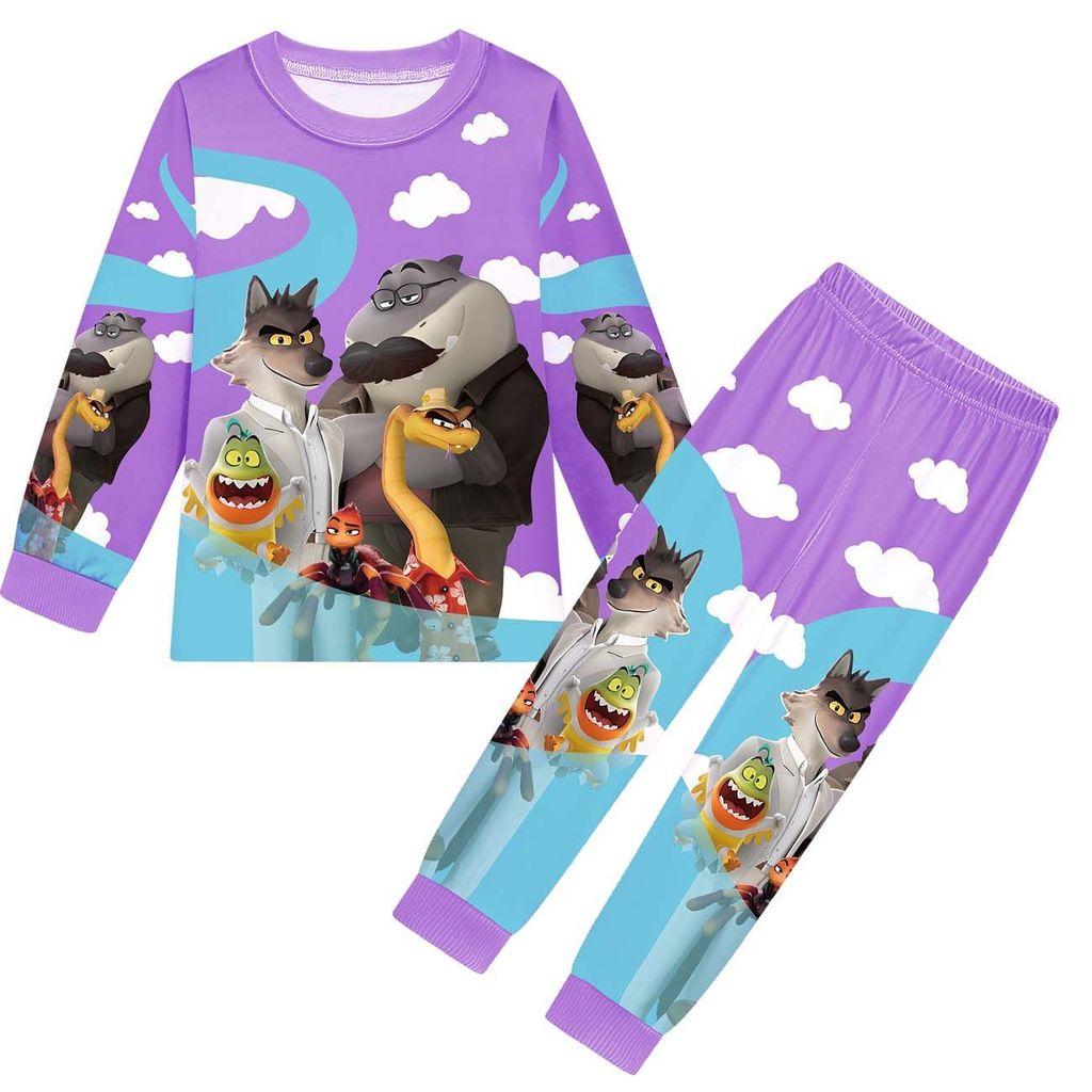 Set Haine Copii Băieți Fete Anime Desene Animate Tipărit Bărbați Răi Casual Mâneci Lungi Tricou Pantaloni