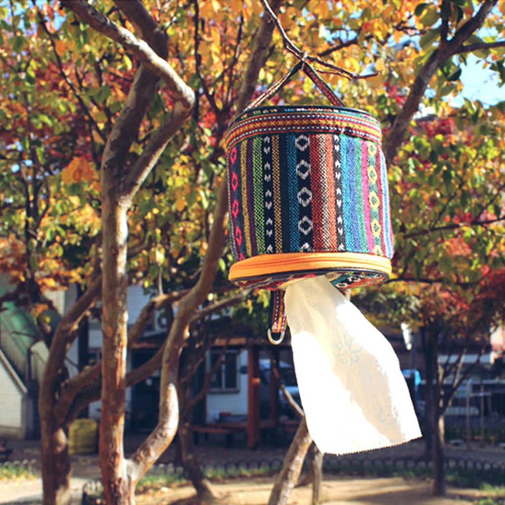 Camping Toilet Paper Holder Roll Case Boxes Tissue Cover Hanging Hanger Bags