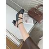 Zapatos Hees Cuadrados Para Mujer Punta Cuadrada Slingback Zapatos Poco Profundos Para Mujer