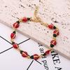 Fashion Charm Cute Seven Star Ladybug Autumn Chrysanthemum Red Insect Connection Bracelet Women Party Music Jewelry Accessories