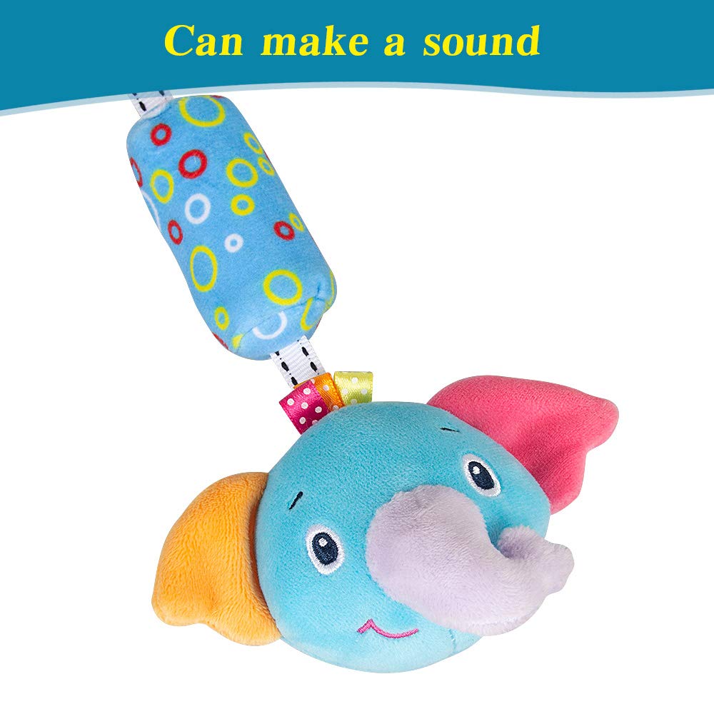 Bouncer Toy, Crib Toy, Hanging Toy for Babies (0+), for Indoor and Outdoor Sensory and Motor Skill Development (Elephant)