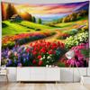 Colorful Landscape Illustration Tapestry Wall Art Decoration Dreamy Forest Mountain Bedroom Living Room Hippie Home Decoration