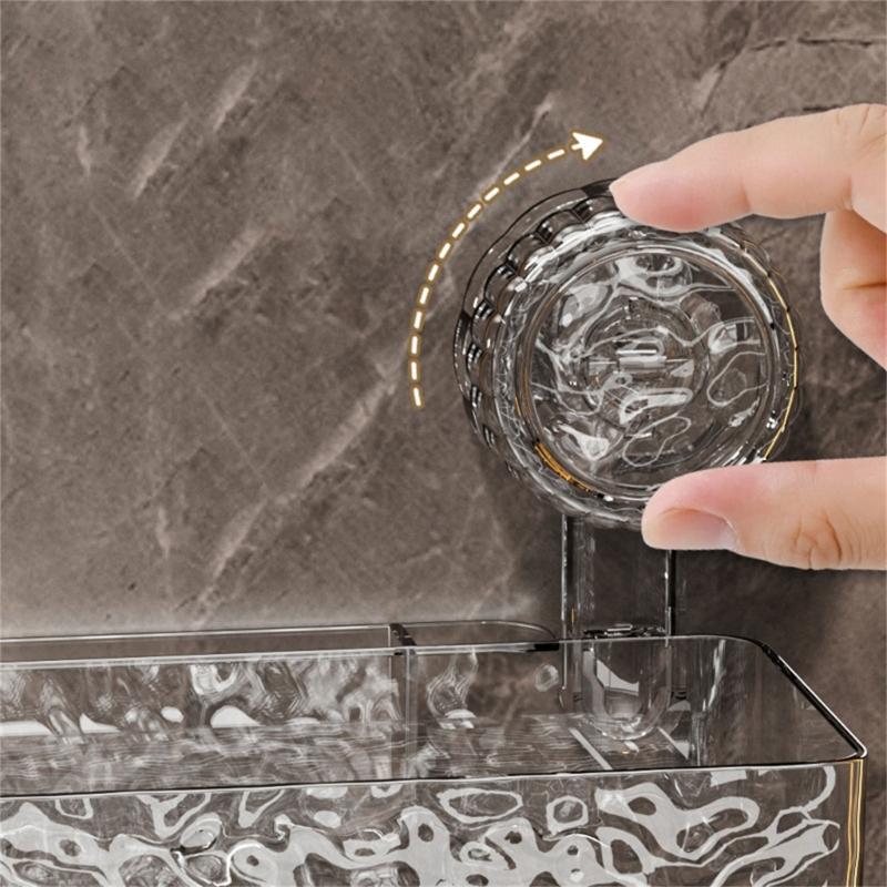 Bathroom Storage Rack with Powerful Suction Easy to Install Waterproof Bathroom Shelf Suitable for Small Spaces