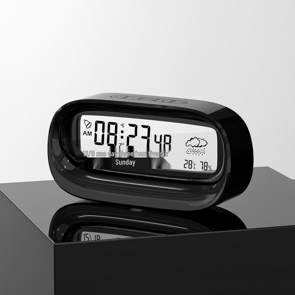 Transparent Digital Alarm Clock with Large Screen - Cute, Silent, and Perfect for Students
