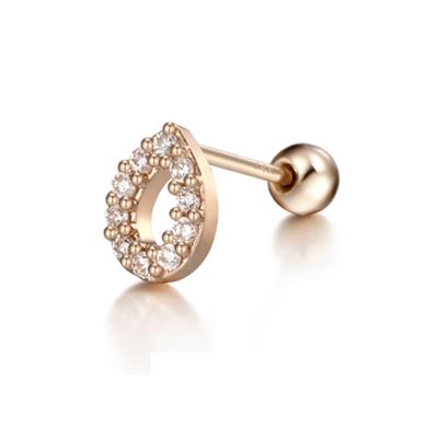 CRANNE 14K Simple Water Drop Piercing (Gold Pin) C24PGP013