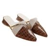 Slippers outer wear summer new casual half-drag bag head V-mouth thick heel pointed Mueller shoes large size