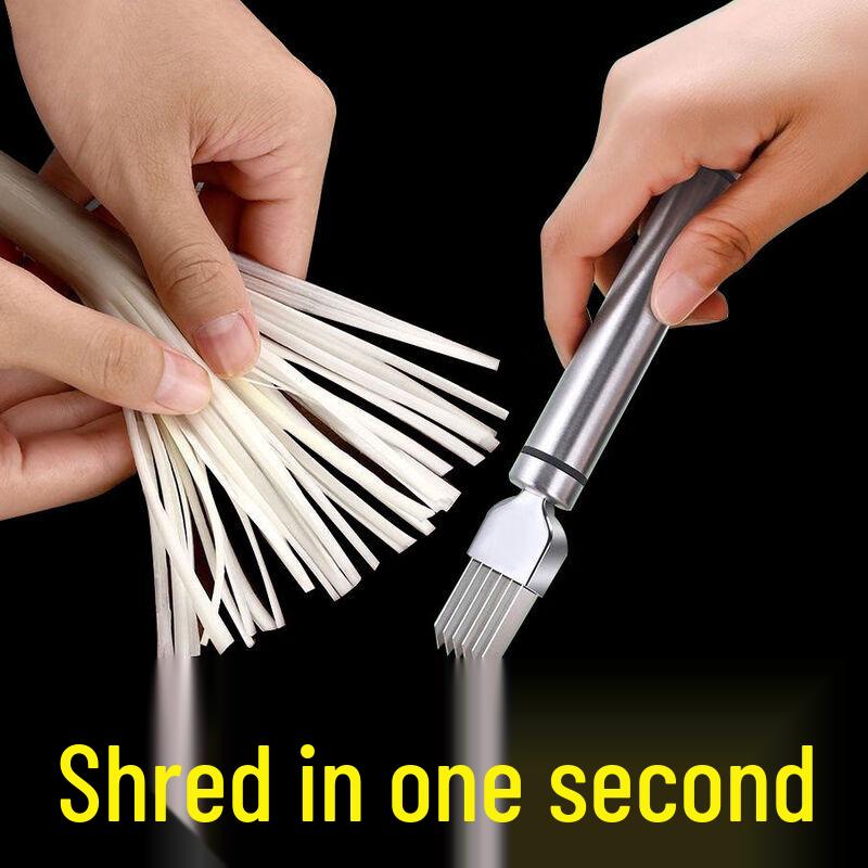 Multifunction Stainless Steel Scallion Shredder & Garlic Press