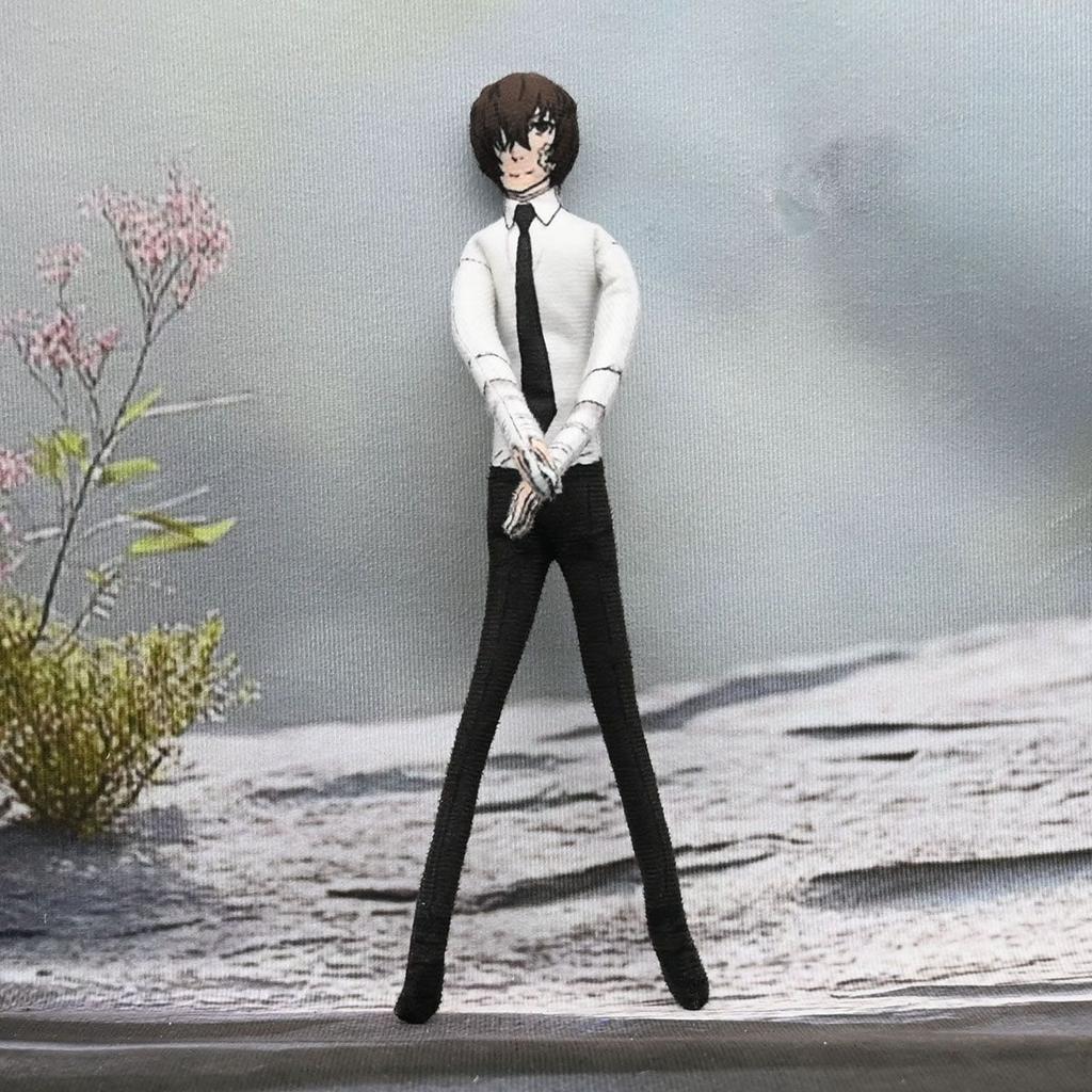 Osamu Dazai Anime Cosplay Stuffed Dolls movable Abstract Body Wire Skeleton Halloween Prop Hand-made