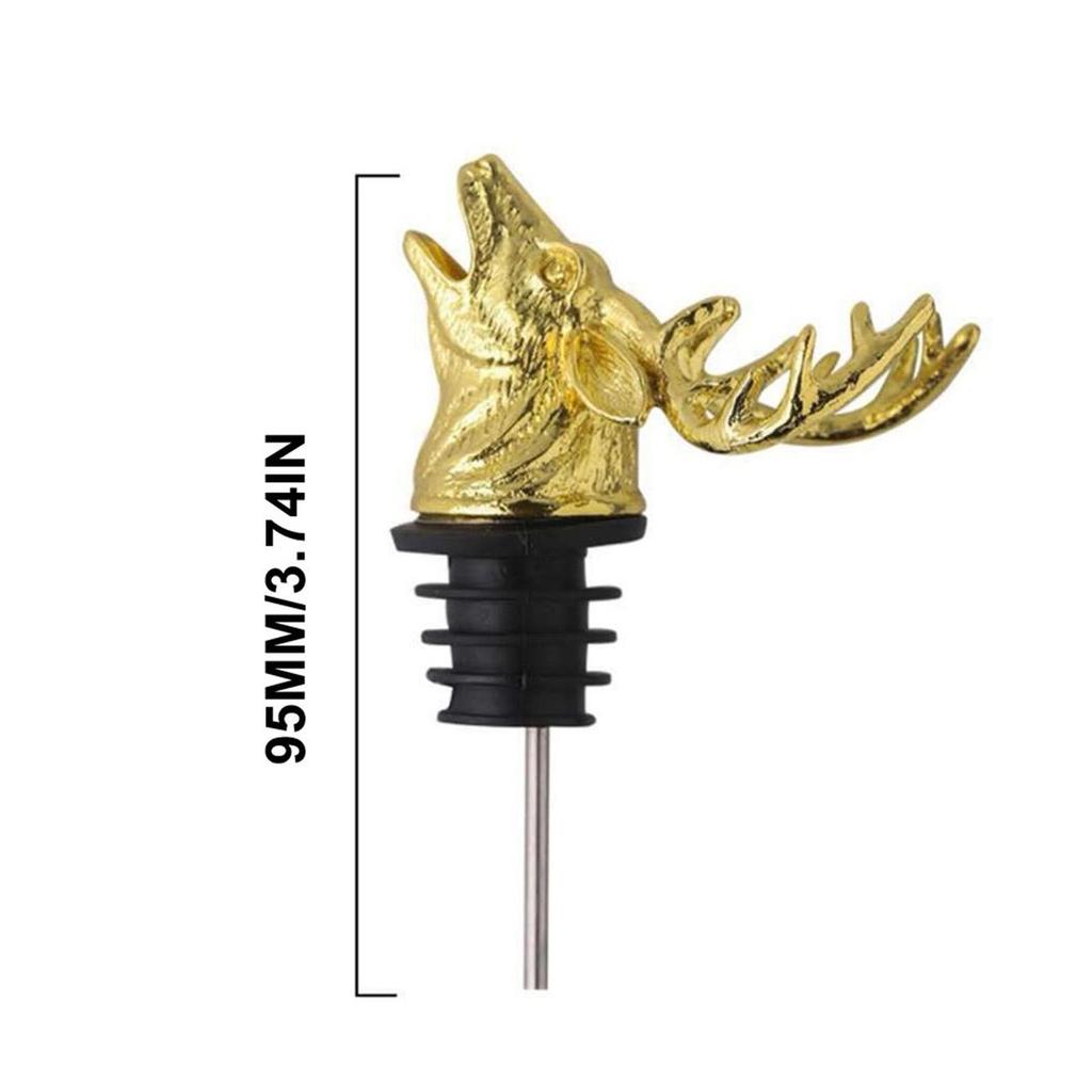 Zinc Alloy Deer Head Red Wine Aerator Pourer Spout Wine Bottle Stopper Tool