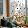 Cute Cartoon Easter Bunny Eggs Butterflies Static Cling Window Stickers No Glue Removable for Bedroom Living Room Study Holiday Decor