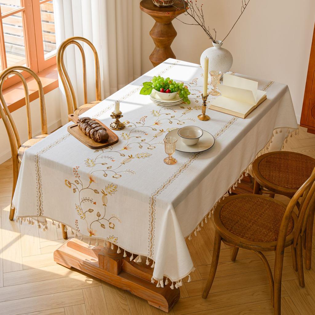 Tischläufer Festliche Dekoration Atmosphäre Lange Tischdecke Fransen Gewebt Jacquard Kaffeetischdecke