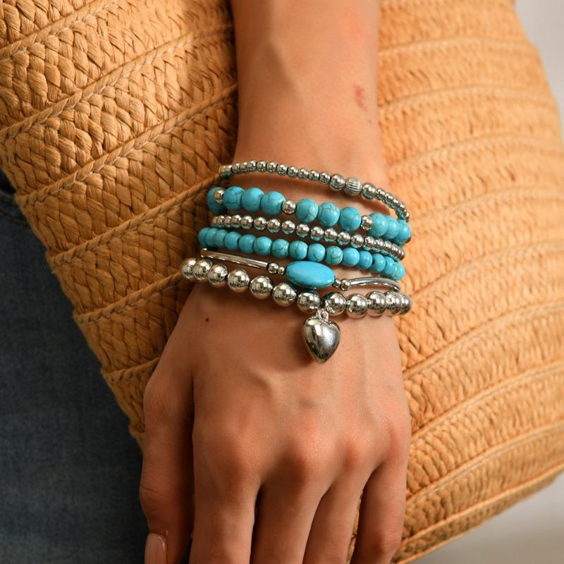 Böhmisches Türkis Perlenarmband Armband Set