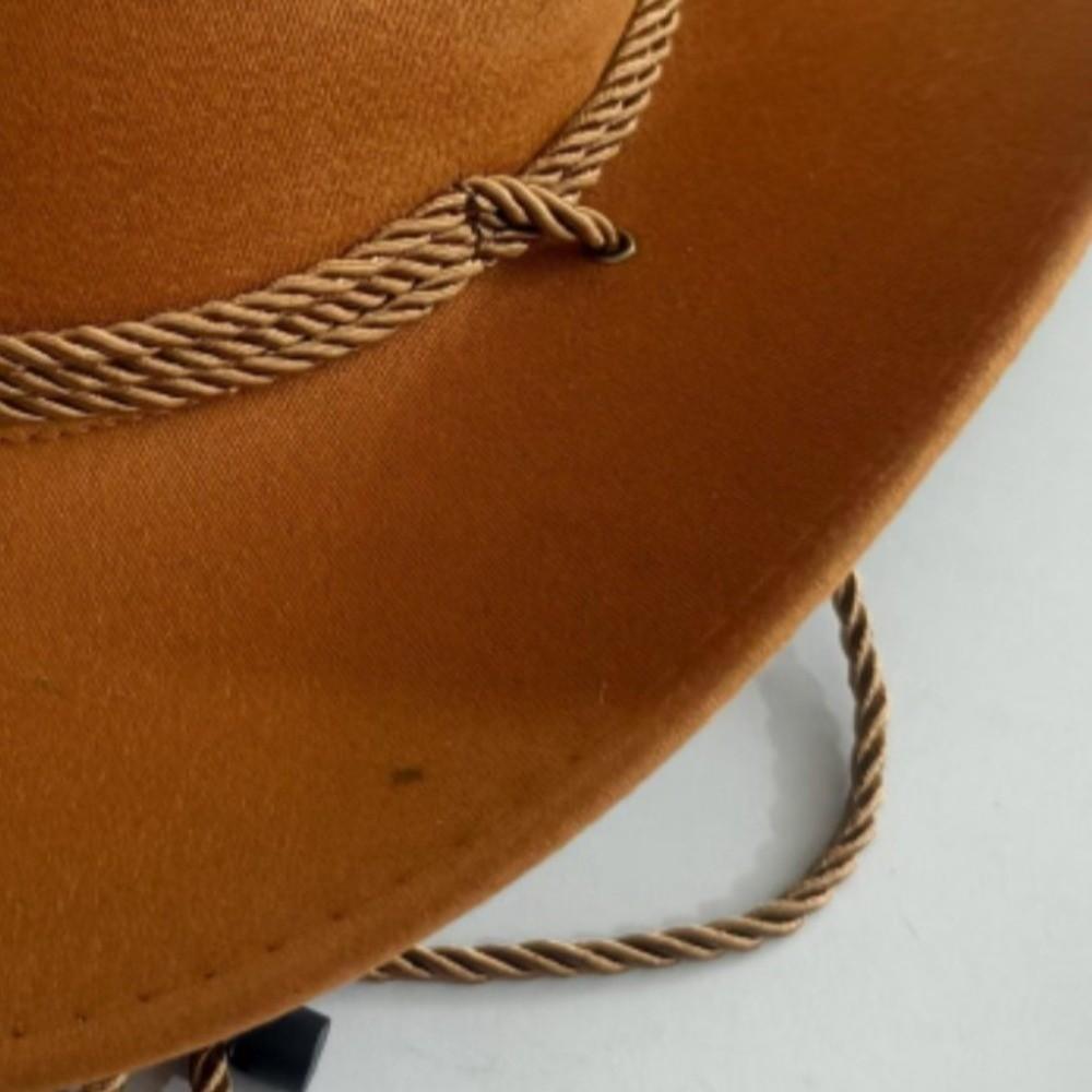 New Artificial Suede Western Cowboy Hat Tibetan Style Curved Brim Top Hat Soft Ethnic Jazz Fedora Hats Outdoor Riding