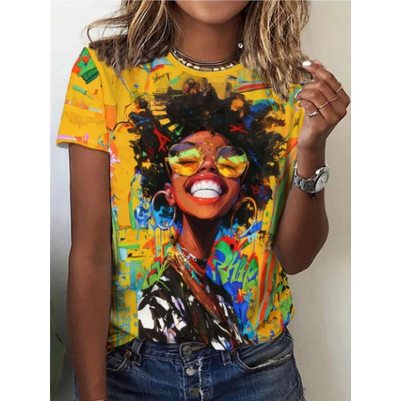 Women's Short-sleeved Fashion Printed Top Casual Comfortable T-Shirts Women’s