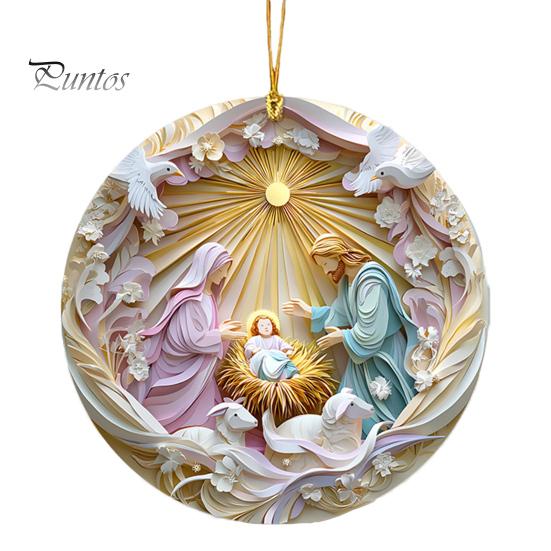 

1 шт/2 шт украшения для рождественской сцены рождение Иисуса акриловые подвесные украшения святые религиозные подарки для христианской рождественской елки декор A