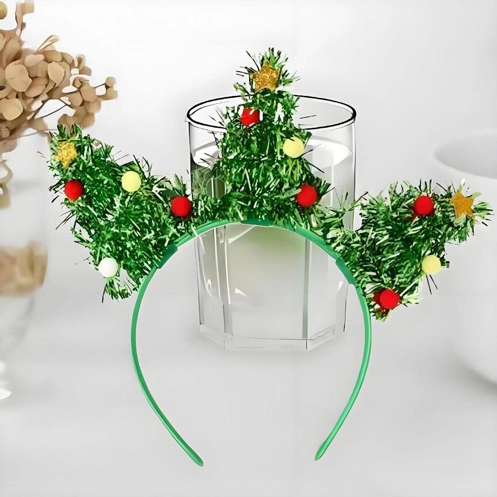 Colorful Ball Christmas Tree Headband Festival Decoration Xmas Hairband  Happy New Year