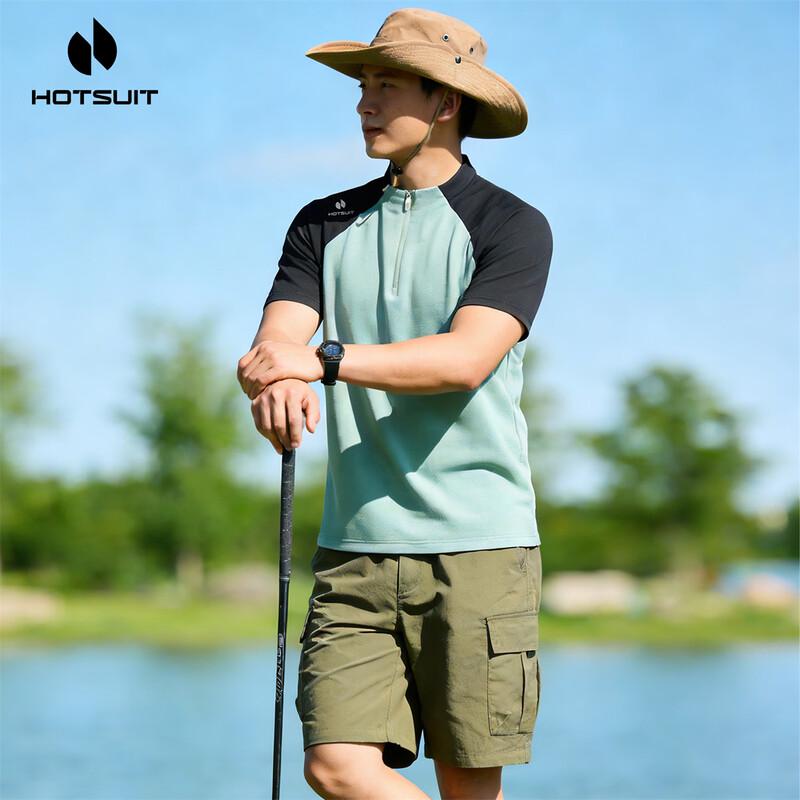 HOTSUIT Men s Quick-Dry Half-Zip Short Sleeve T-Shirt XL