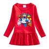 Korean Style Girls' Cartoon Mesh Dress - Long Sleeve Princess Outfit for Spring/Autumn 2025