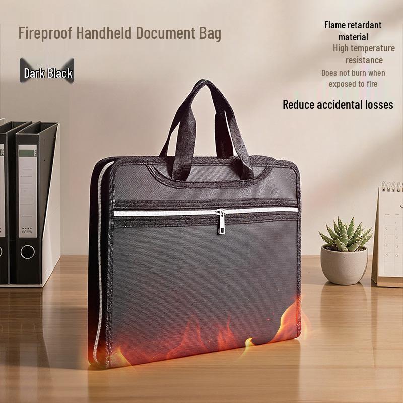 Fireproof Waterproof Portable Storage Box: Thickened, Foldable, Lockable, Large-Capacity Document Safe