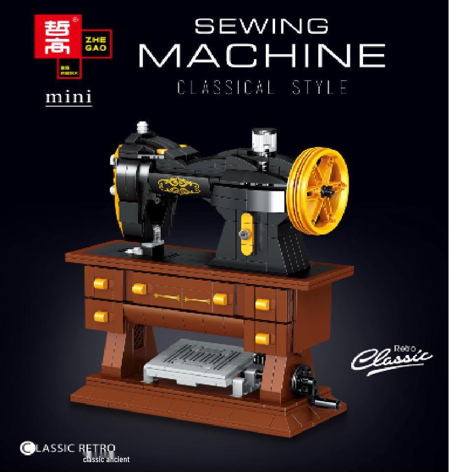 Zhegao Retro Sewing Machine, Typewriter, Gramophone, Telephone Building Blocks for Kids