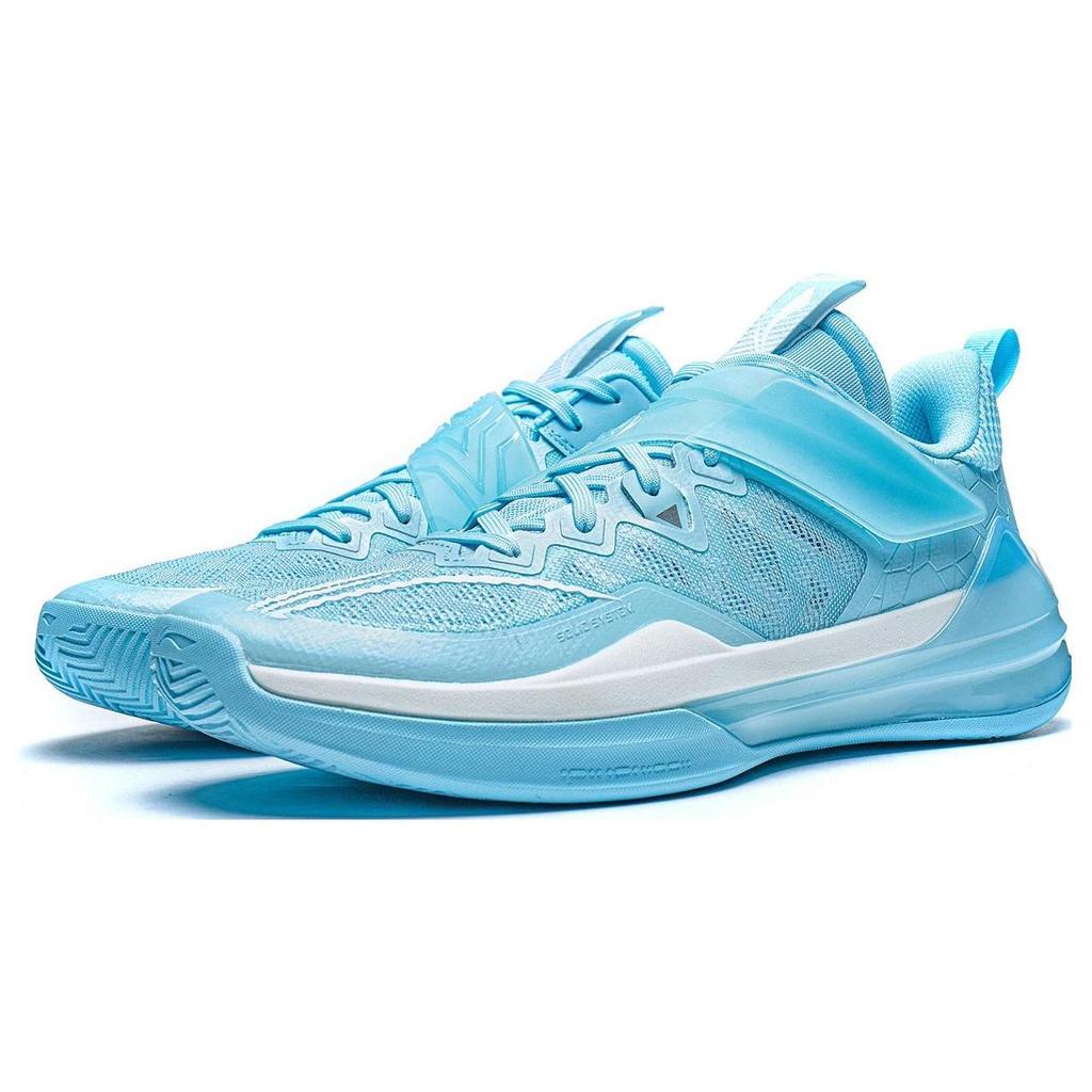 Li Ning Liren3 TEAM Cushioning Slip Resistant Abrasion Resistant Low Top Basketball Shoes Men's Ice Refreshing Blue ABAS095-1