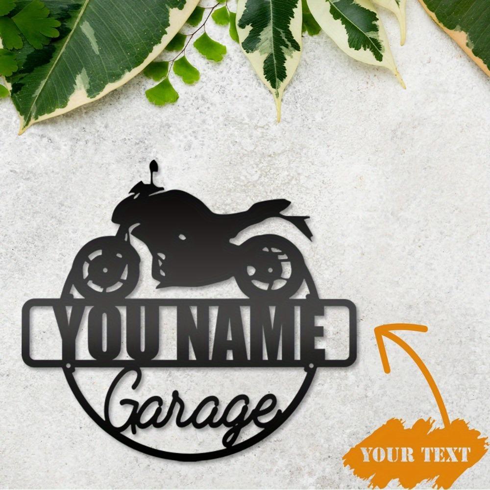 Metal Sign Bike Garage Wall Decor Personalized Nameplate Housewarming Gift