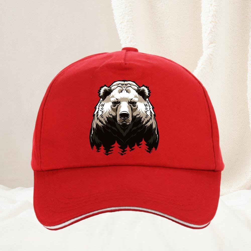 Creativity Design Big Bear Baseball Cap for Adults Minimalist Retro Style Casual Soft Adjustable Dad Hat Perfect As Gift