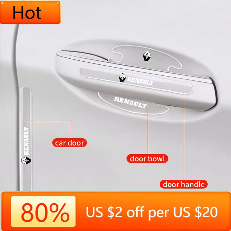 Interior Stickers For Renault Megane 2 3 4 Twingo Clio Talism Car Door Bowl Handle Scratch Protective Stickers Car Anti-Collisio Y999