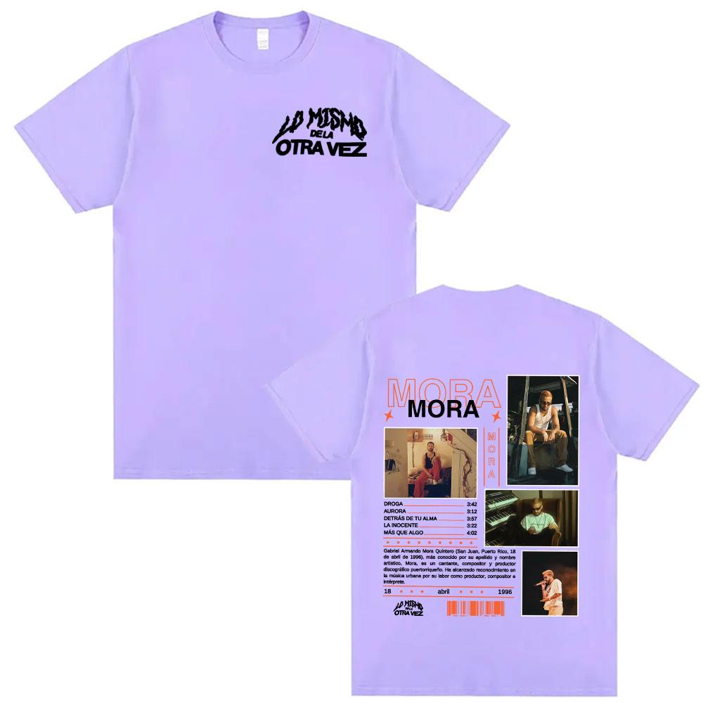 Rapper Mora Lo Mismo Dela Otra Vez Tour 2025 Merch Tshirts Unisex Fashion Hip Hop Vintage T Shirt Unisex Short Sleeve Tshirt Tops