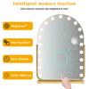 Arch Mirror Vanity with 17 LED Lights, Curved Table Top Makeup Mirror, Anti-Glare Protective Coating Rotatable Base 10x Magnifying Glass, Touch