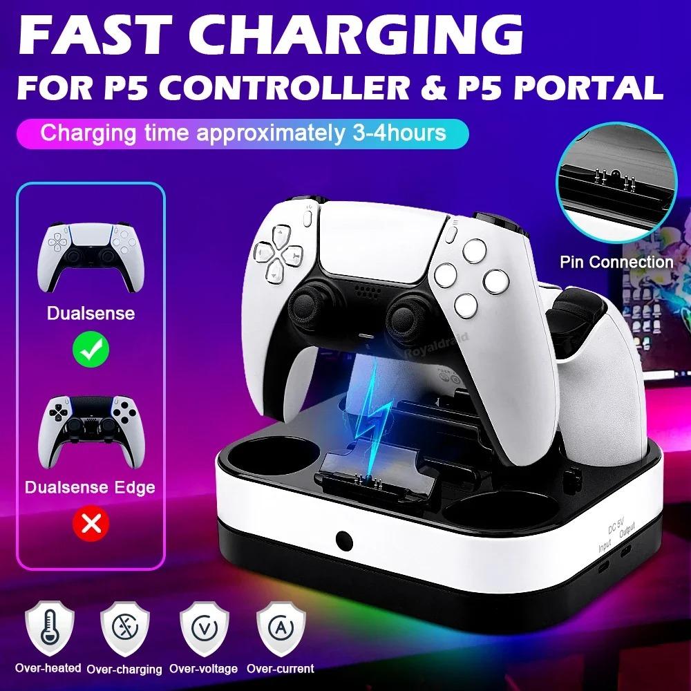 For PS5 Controller Dual Charging Base RGB Fast Charging Station for PS5 Dual Wireless Gamepad Handle Charger Stand