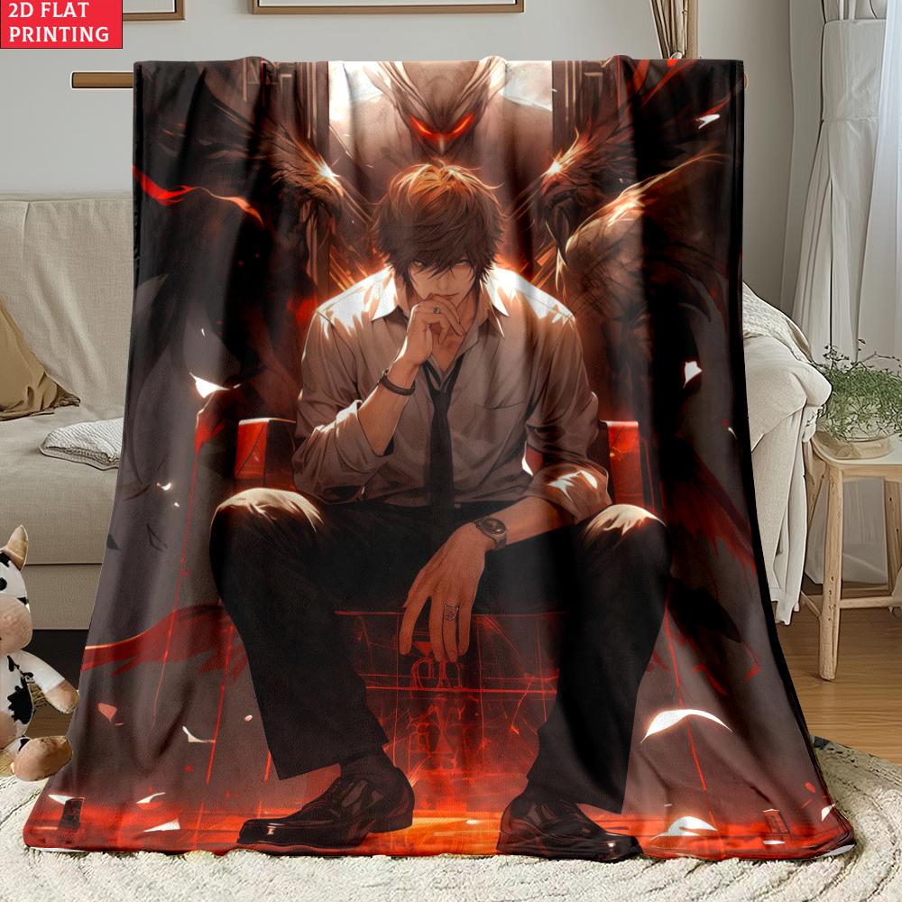 Light Yagami Print Thin Flannel Blanket for Bedrooms,Living Rooms,Sofas Blankets,Lunch Breaks,blankets Fluffy Blanket