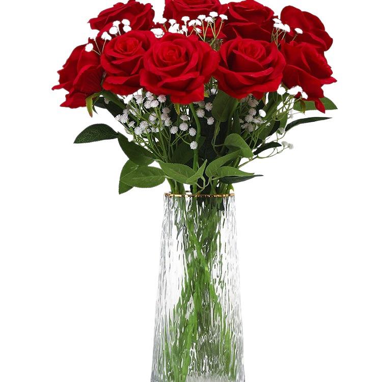 Silk Rose Bouquet: Artificial Flower Arrangement for Home Decor