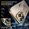 For iPhone 15 Pro Max Magnetic Case Electroplated TPU+PC Kickstand Clear Back Phone Cover