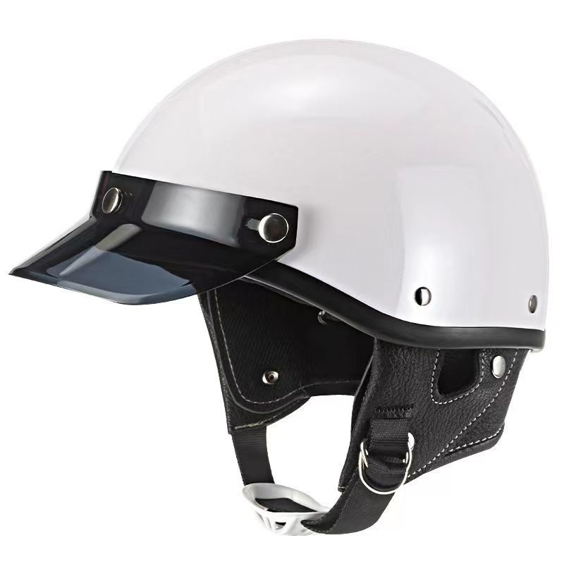 Japanese Retro Locomotive Helmet Motorcycle Hard Hat Men and Women Four Seasons Personality Scoop Helmet Electric Car Half Helmet