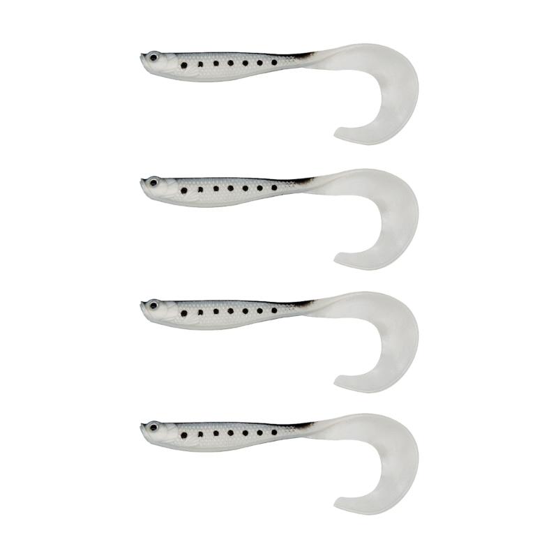 4PCS Flexible PVC Artificial Baits Long Curly Design Fish Attraction for Lake River Fishing Enthusiasts