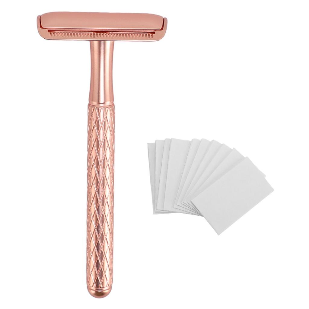 Doppelseitiges Rasierwerkzeug Manuell Legierung Rutschfest Langer Griff Sicherheitsrasierwerkzeug mit Klingen Nachfüllpackungen