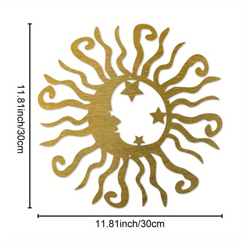 Bohemian Sun Moon Steel Wall Art Weather Resistant Indoor Outdoor Decor