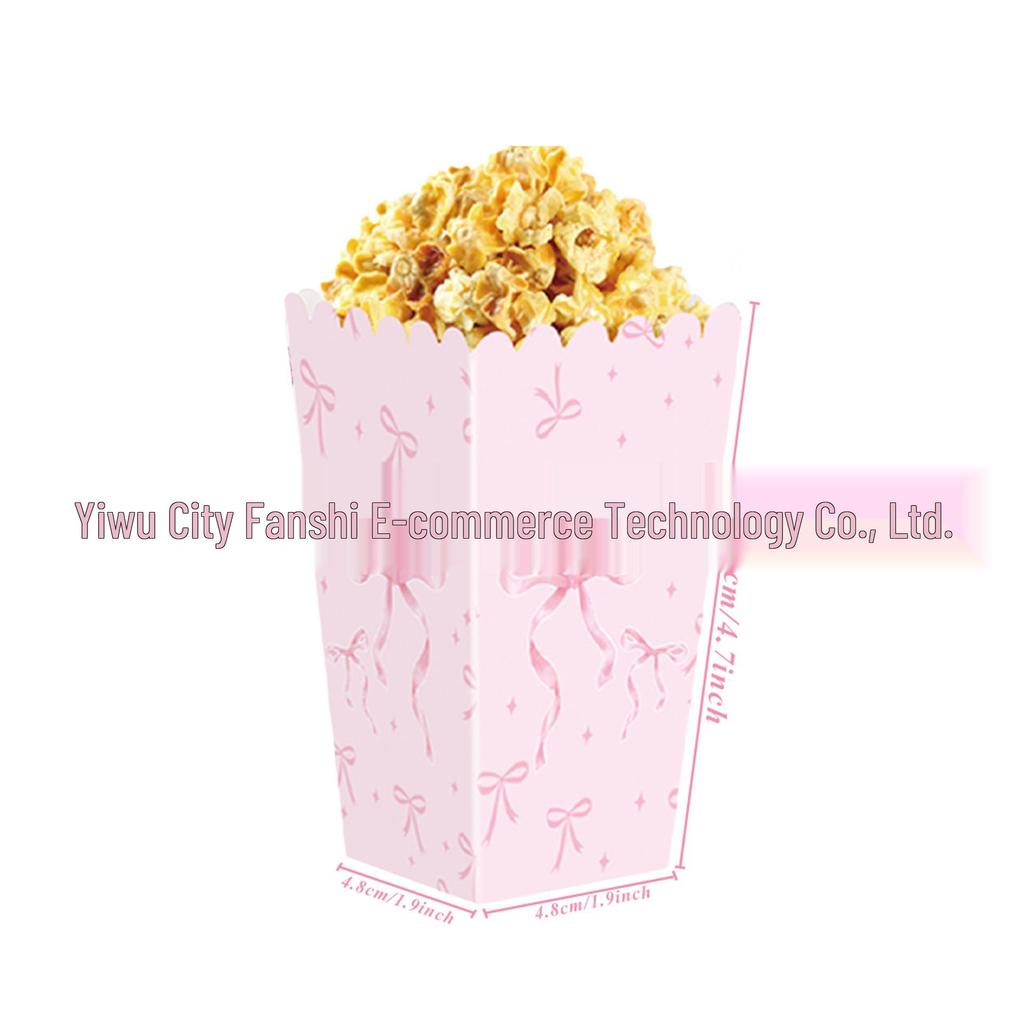 Pink Bow Girl Birthday Party Tableware Set: Paper Cups, Plates, Napkins, and Tablecloth.